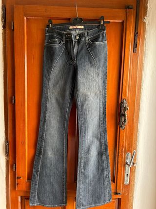 Jeans vintage flare nero/grigio