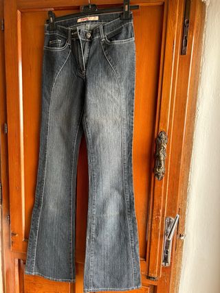 Jeans vintage flare nero/grigio