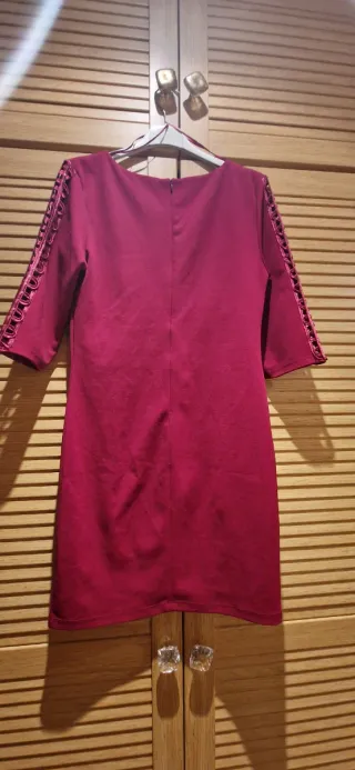 Vestido rosa/rojo con mangas