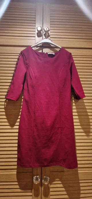 Vestido rosa/rojo con mangas