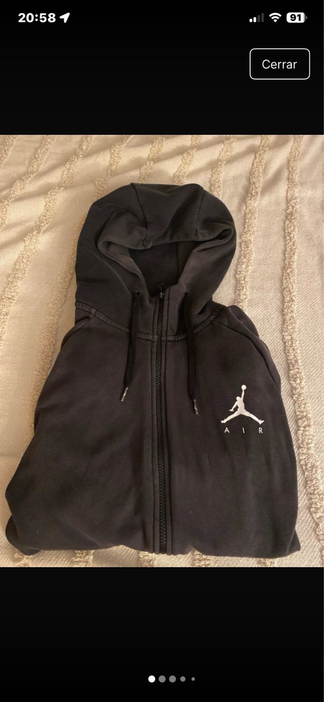 Sudadera Jordan con cremallera negra