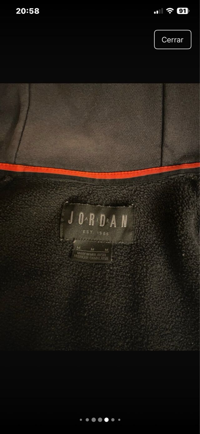 Sudadera Jordan con cremallera negra