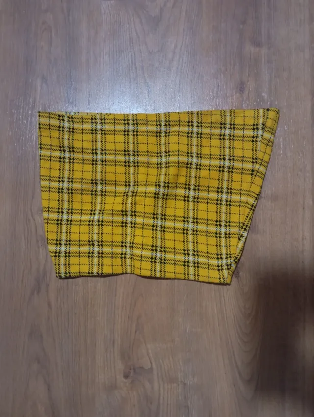 Falda corta cuadros amarilla Talla S