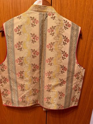 Chaleco fallero hombre beige y rojo talla 56