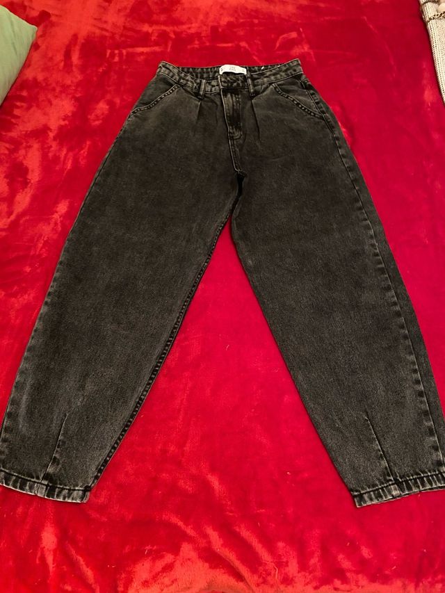 Vaqueros mujer negros globo