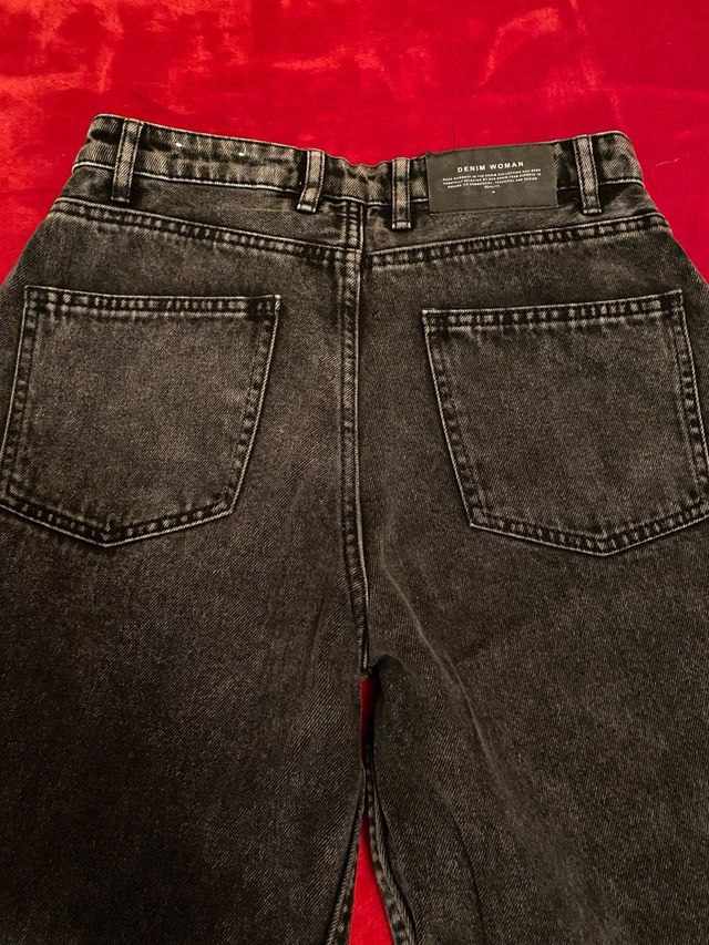 Vaqueros mujer negros globo