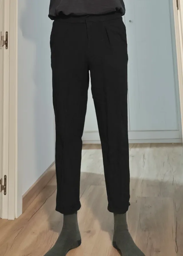 Pantalones Cropped Slim Negro Talla S