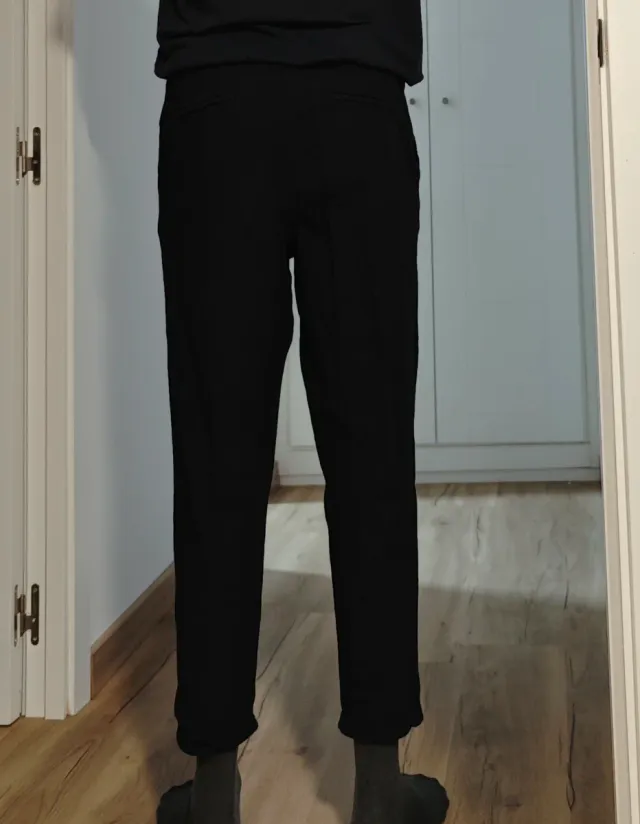 Pantalones Cropped Slim Negro Talla S