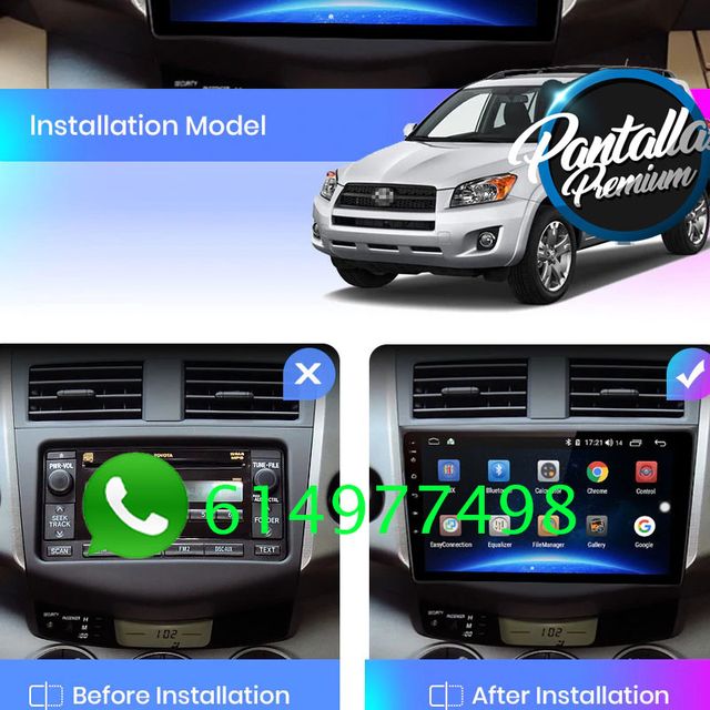 Radio pantalla CARPLAY GPS USB BTpara Toyota Rav 4