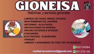 LIMPIEZA A DOMICILIO  Y TRABAJO DE MANITAS