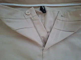 Pantalón pitillo beige mujer