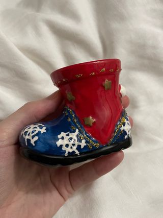 Candela natalizia stivale Babbo Natale