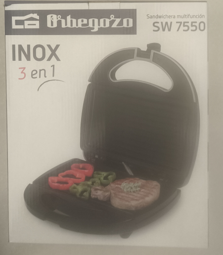 Sandwichera Orbegozo INOX 3 en 1 SW 7550