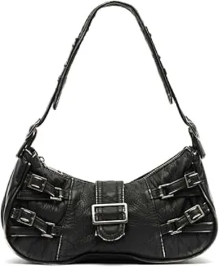 Bolso Misako Negro con Detalles Dorados