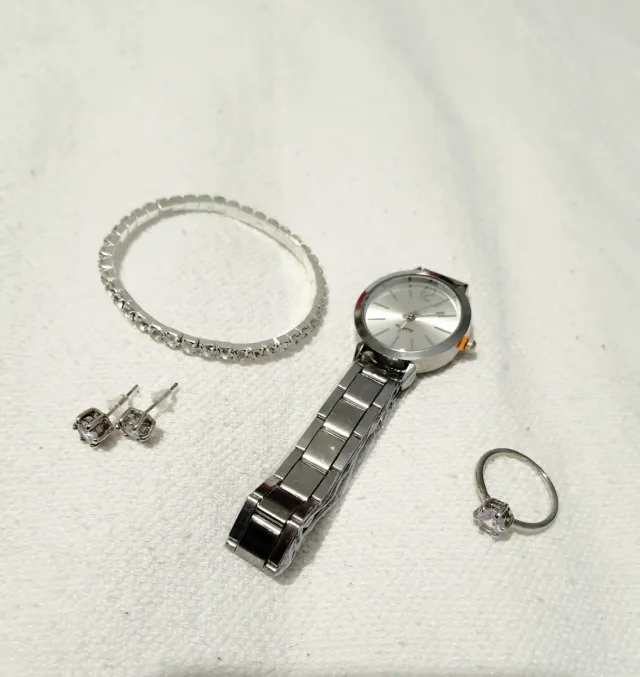 Lote 4 Joyas Fantasía Plata