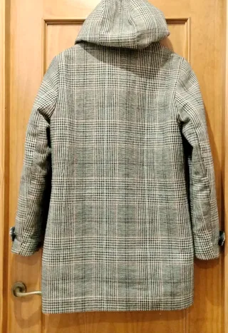 Abrigo Mango mezcla de lana con cuadros.