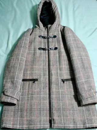 Abrigo Mango mezcla de lana con cuadros.