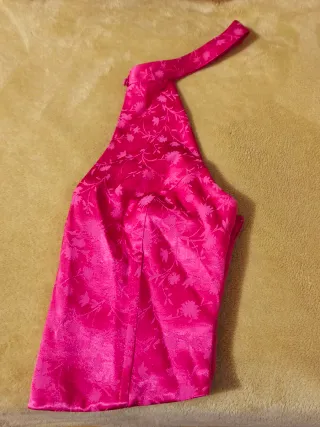 Top rosa halter floral