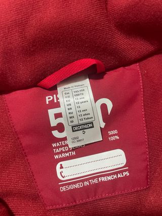 Chaqueta de esquí roja T.12 años