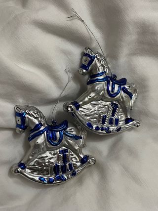 Decorazioni Albero Natale Blu Argento