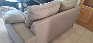 Sofá de 3 plazas en tela beige