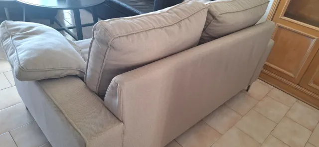 Sofá de 3 plazas en tela beige