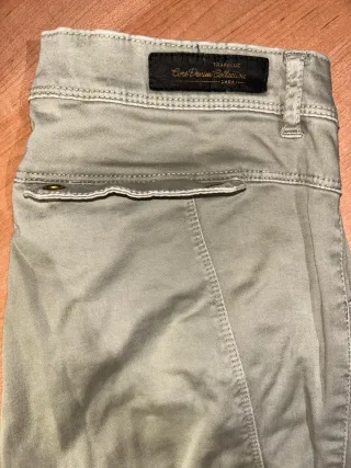Pantalón Zara Verde Talla S (36)