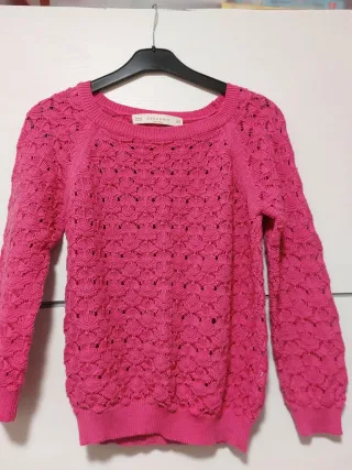 Jersey calado Zara M fucsia