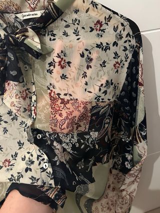 Blusa Stradivarius Patchwork Estampada