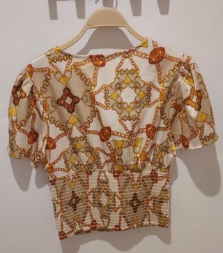 Top Guess Satén Estampado Cadenas Talla M