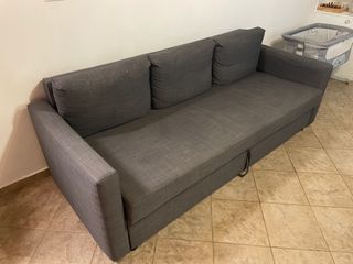 Divano letto 3 posti Ikea grigio scuro
