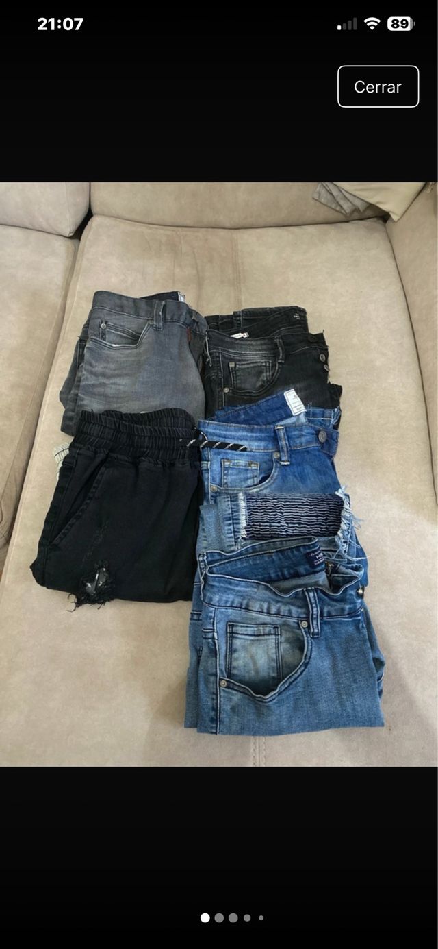 Lote 5 pantalones vaqueros y casuales tallas S/M