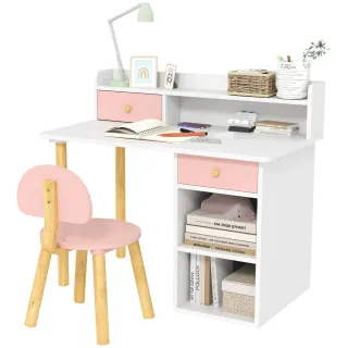 Escritorio Infantil con Silla Rosa