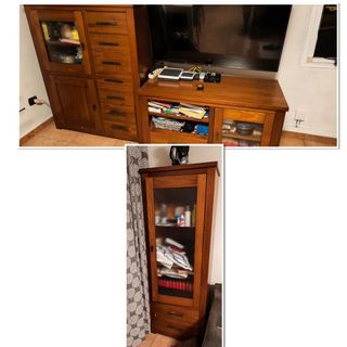 Mueble salón madera maciza 3 módulos