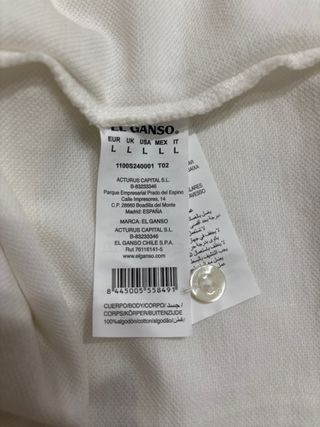 Polo El Ganso Blanco Talla L