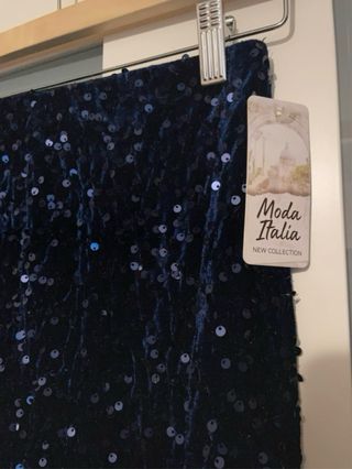 Falda lentejuelas azul noche nueva