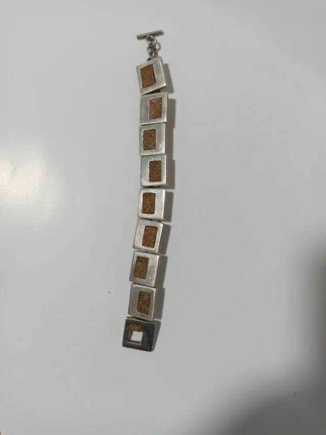 Bracciale in Argento Massiccio 925 Quadrati 18 cm