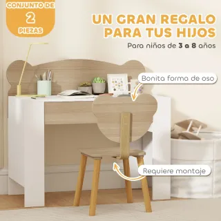 Escritorio y Silla Infantil Osito