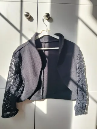 Chaqueta torera negra mujer encaje