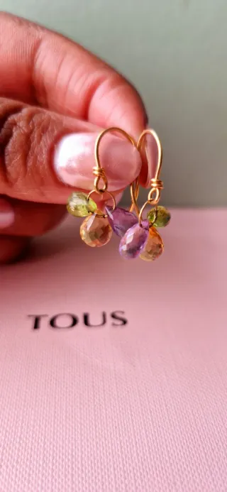 Pendientes tous oro y gemas