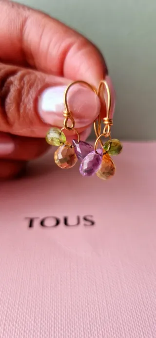 Pendientes tous oro y gemas