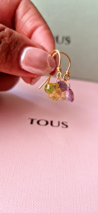 Pendientes tous oro y gemas