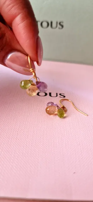 Pendientes tous oro y gemas