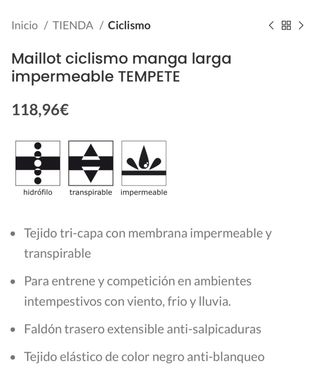 Maillot Ulevel impermeable talla S