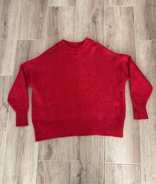 Jersey punto rojo oversize Zara
