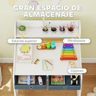 Escritorio Infantil con Silla Blanco