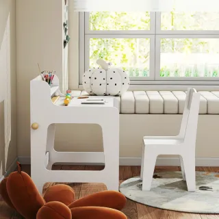 Escritorio Infantil con Silla Blanco