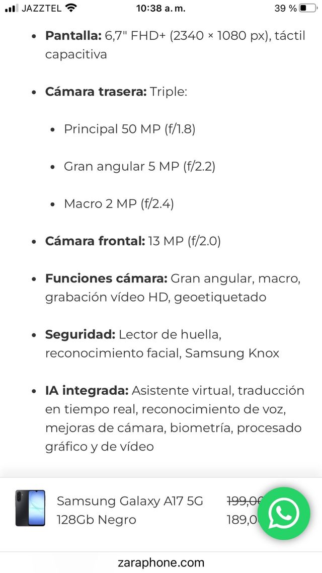 Samsung Galaxy A17 5G Azul