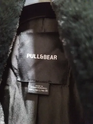 Abrigo pelo negro talla XL- 42