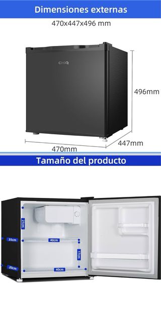 Minibar negro 46L de capacidad